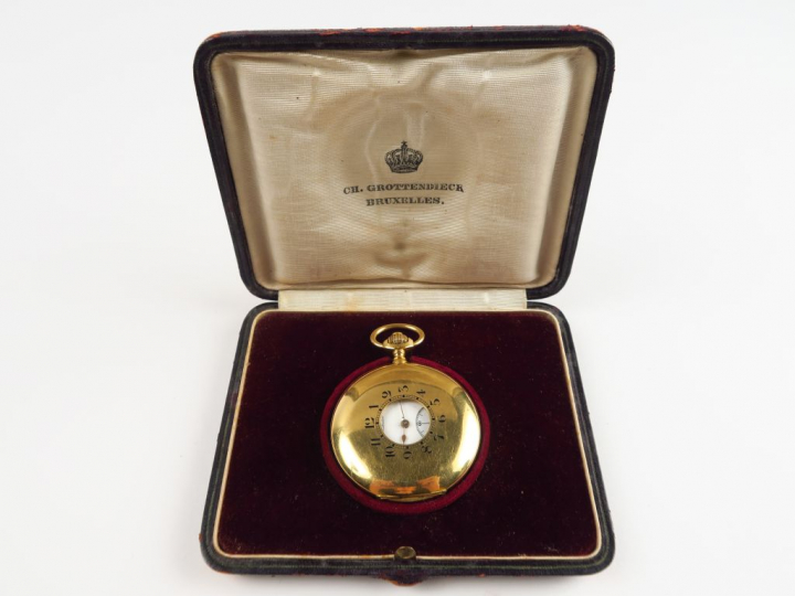 Ch. GROTTENDIECK. Montre de gousset en or, aux armes Napoléoniennes, e