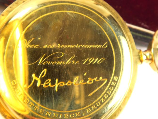 Ch. GROTTENDIECK. Montre de gousset en or, aux armes Napoléoniennes, e