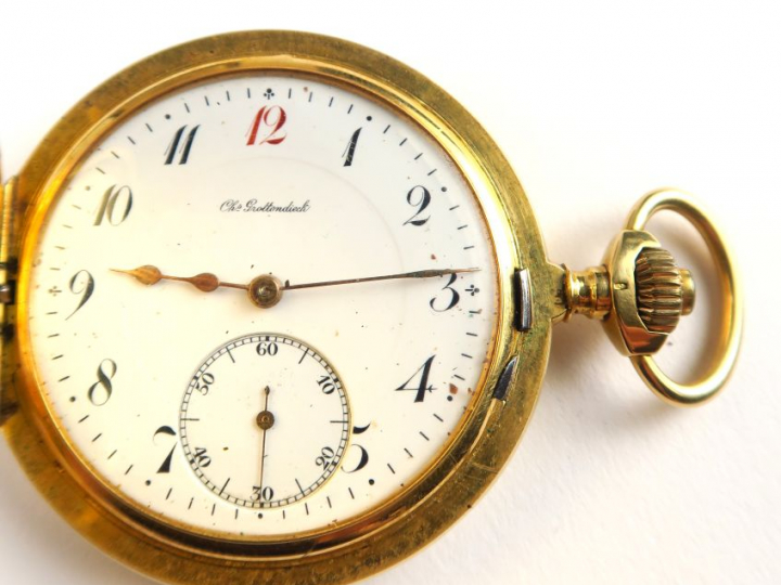 Ch. GROTTENDIECK. Montre de gousset en or, aux armes Napoléoniennes, e