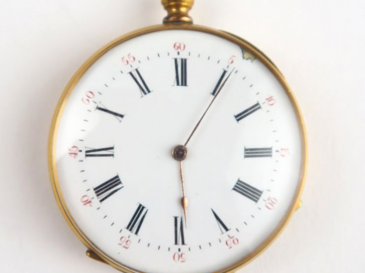 Montre de gousset en or (accidents et manques). Poids tel : 55 g