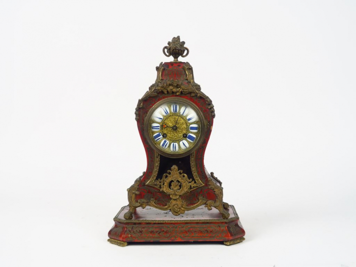 Cartel d'alcôve Napoléon III de style Louis XV en marqueterie Boulle e