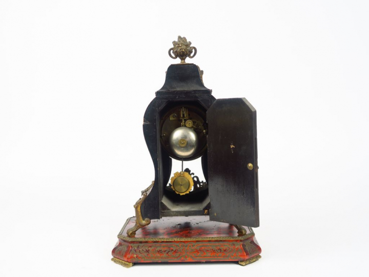 Cartel d'alcôve Napoléon III de style Louis XV en marqueterie Boulle e