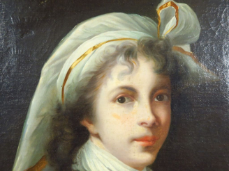 Vente aux enchères Ecole française fin XVIIIème - début XIXème "Portrait de jeune femme a