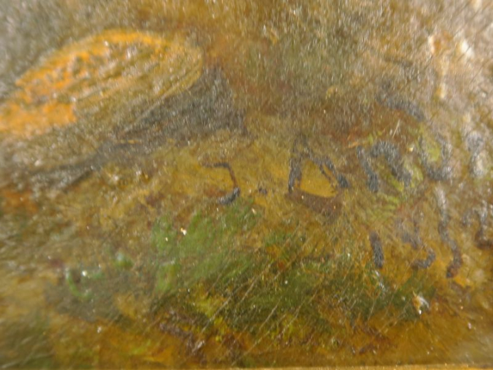 J. ANDRE « Paysage animé » Huile sur toile.  Signée en bas à droite et