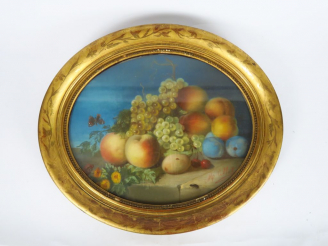 Vente aux enchères CALLOT "Nature morte aux fruits" Pastel.  Signé.  38 x 46 cm