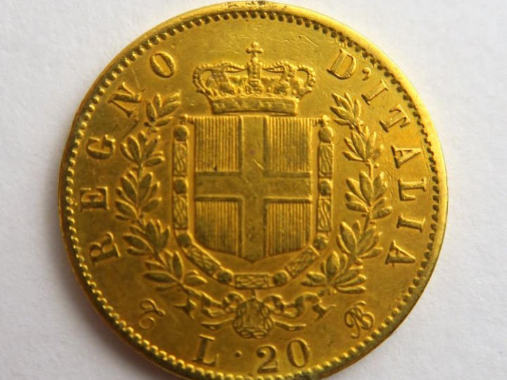 1 pièce de 20 lires 1862