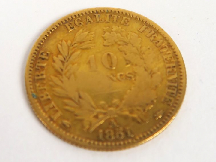 1 pièce de 10 fcs or, 1851 A