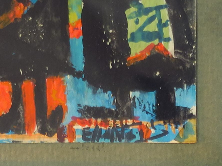 EFFAT NAGUI "Les chevaliers" Huile sur papier. Signée en bas à droite 