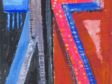 EFFAT NAGUI "Composition" Gouache sur papier. Signée en bas à droite. 