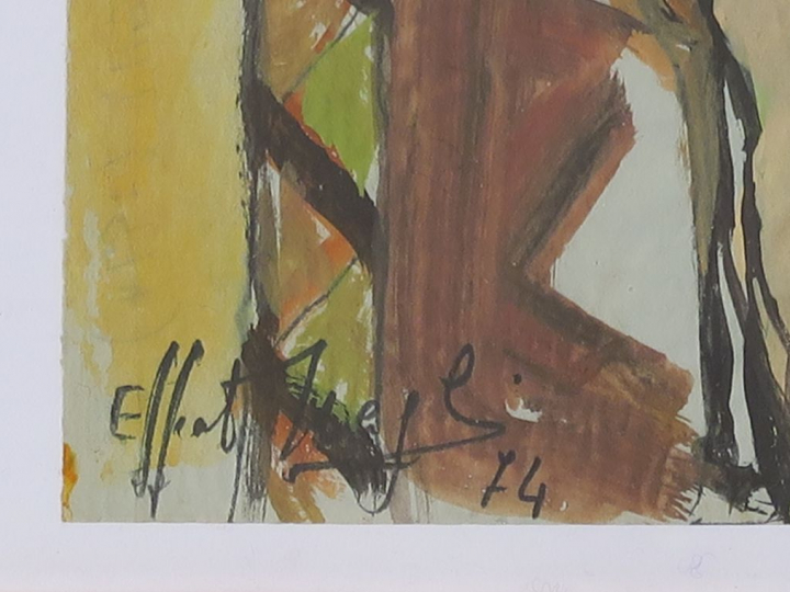 EFFAT NAGUI "Composition" Technique mixte sur papier.  Signée en bas à