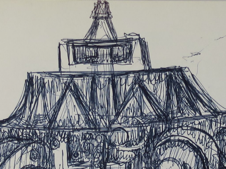 EFFAT NAGUI.  Catalogue d'exposition à Rome contenant deux dessins ori