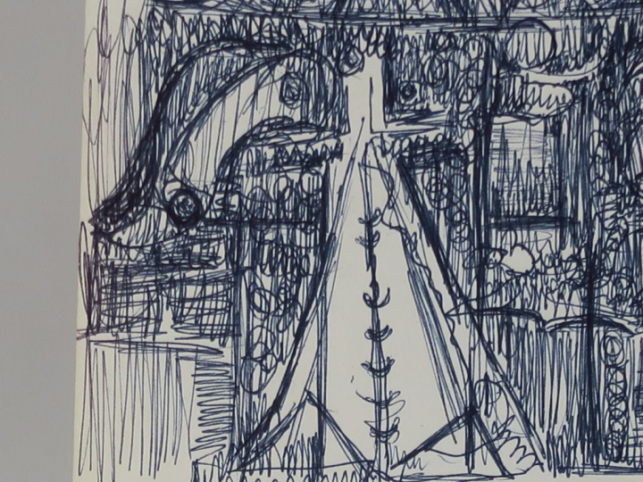 EFFAT NAGUI.  Catalogue d'exposition à Rome contenant deux dessins ori