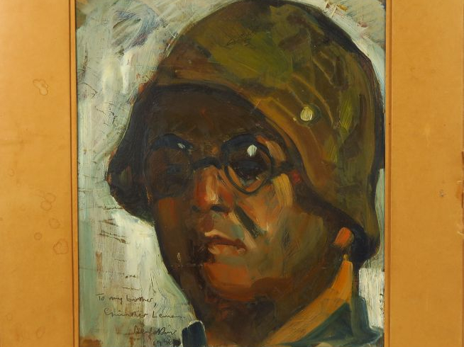 SEIF WANLY "Portrait d'homme" Huile sur papier.  Signée en bas à droit