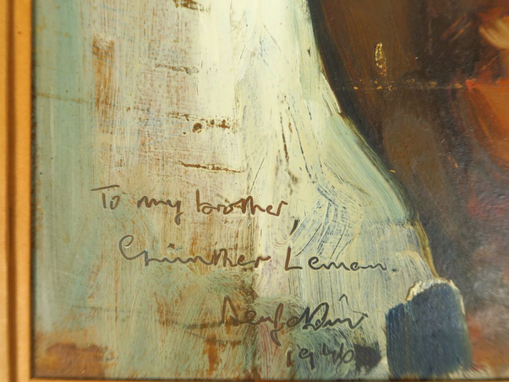 SEIF WANLY "Portrait d'homme" Huile sur papier.  Signée en bas à droit