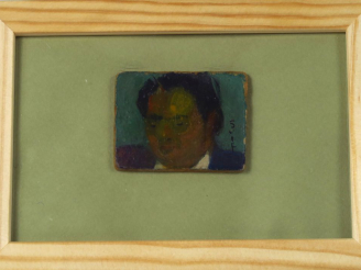 Vente aux enchères SEIF WANLY "Autoportrait" Huile sur panneau. Signée en bas à droite.  