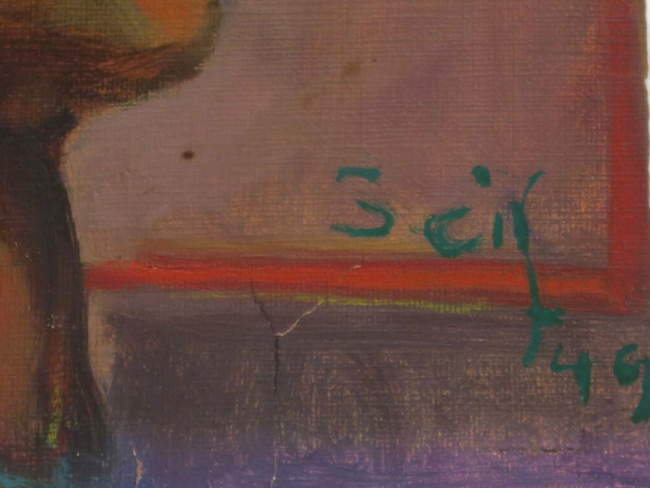 SEIF WANLY "Portrait de Charles Zamar" Huile sur toile. Signée en bas 