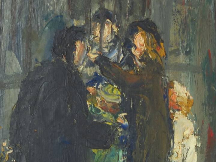 M. NAKHLA "Le prisonnier" Huile sur papier contrecolé sur carton. Sign