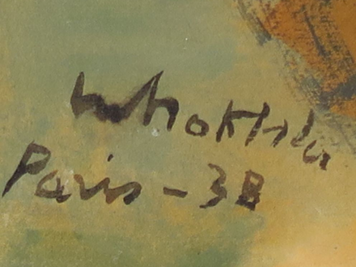 M. NAKHLA "Le prisonnier" Huile sur papier contrecolé sur carton. Sign