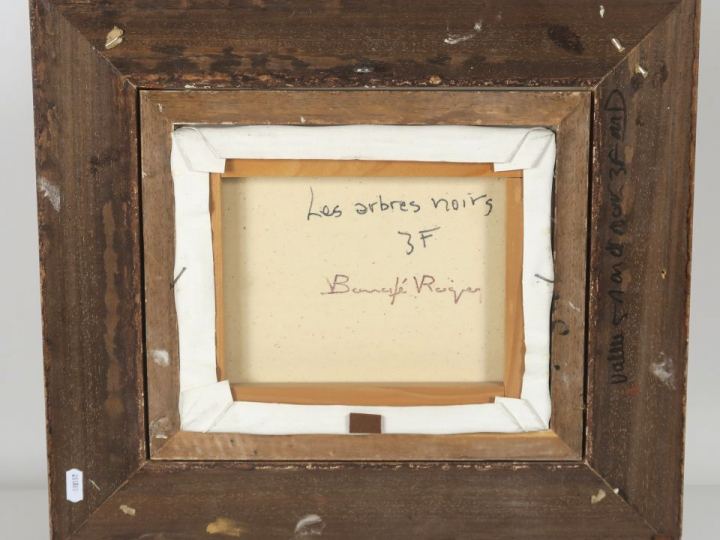 BONNAFE-ROQUES "Les arbres noirs" Huile sur toile. Signée en bas à dro