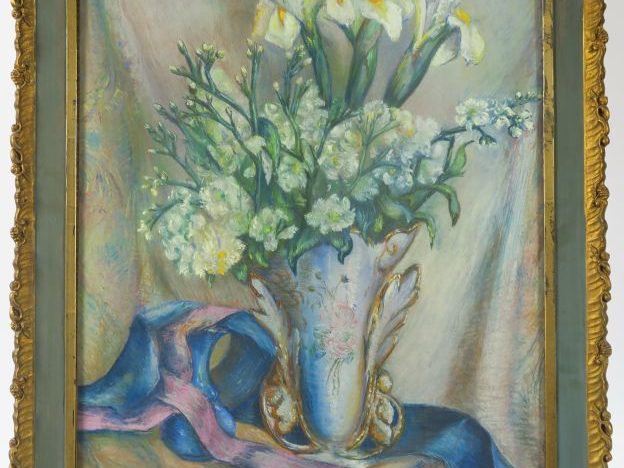 J.BOYE "Bouquet de fleurs dans un vase" Pastel. Signé en bas à gauche.