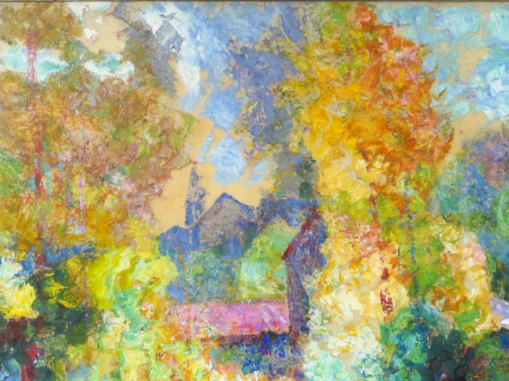 Victor CHARRETON "Automne à Saint Saturnin" Finette. Signée en bas à g