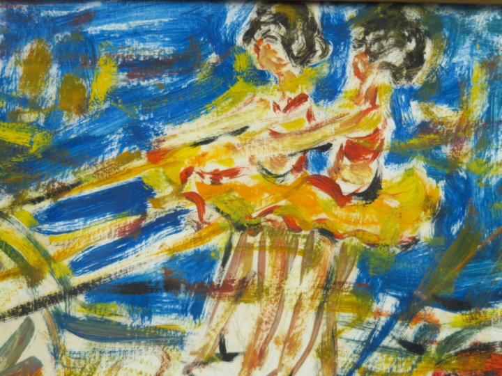 	N.GUTMAN « Les deux écuyères » Gouache sur papier.  Signée en bas à d