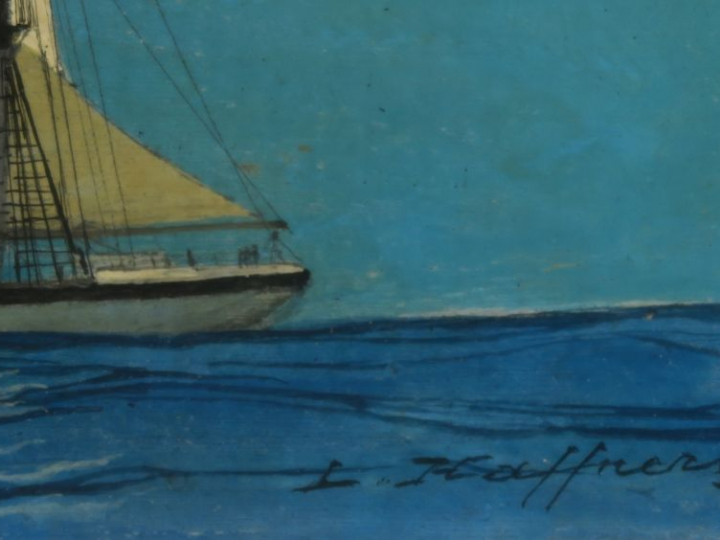 Léon HAFFNER "Cap Hornier" Huile sur panneau. Signée en bas à droite. 