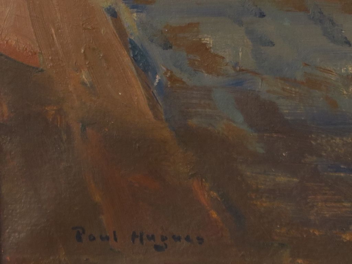 Paul HUGUES "Intérieur" Huile sur toile. Signée en bas à gauche. 46 x 