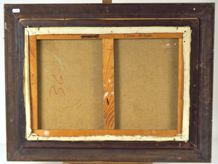 	Ferro LAGRÉE « La moisson » Huile sur toile. Signée en bas à gauche. 