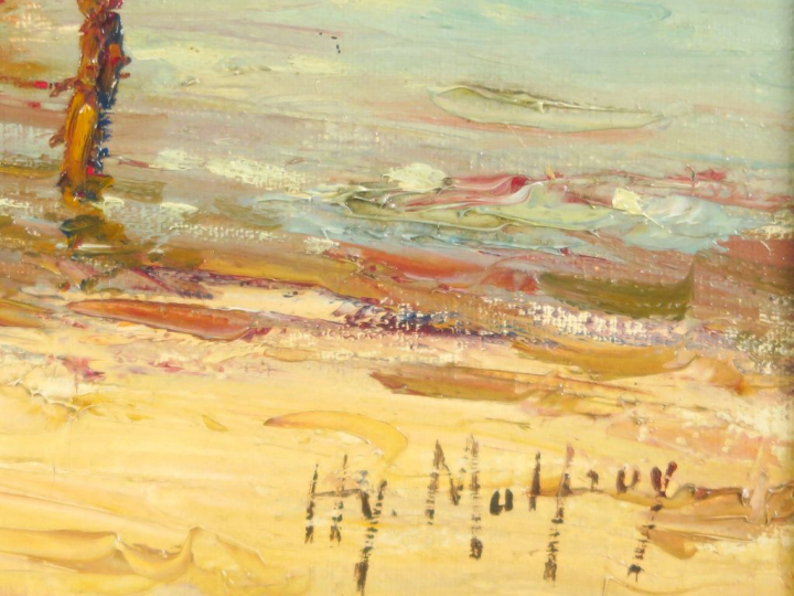 Henry MALFROY "Port de pêche" Huile sur toile. Signée en bas à droite.