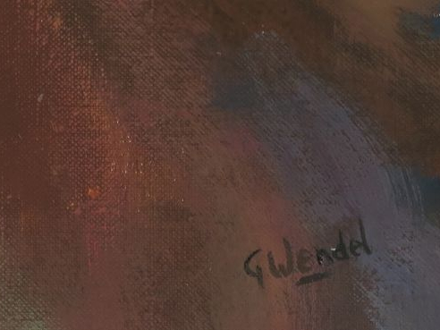 	G. WENDEL. "Femme nue" Huile sur toile.  Signée en bas à droite.  Dim