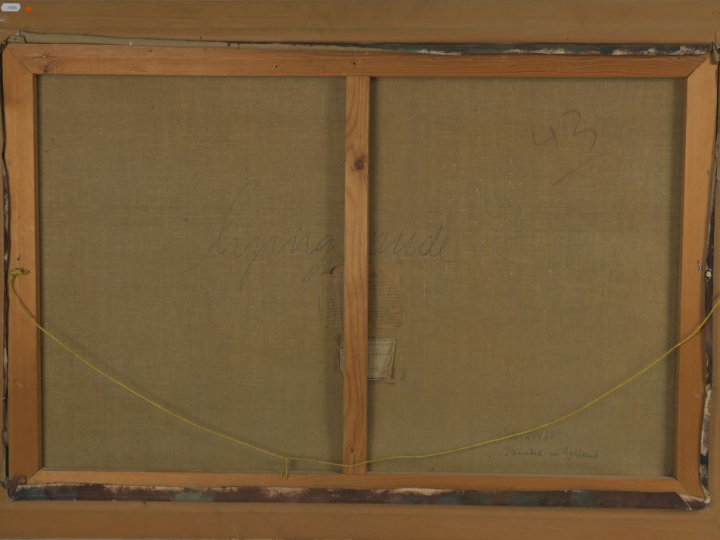 	G. WENDEL. "Femme nue" Huile sur toile.  Signée en bas à droite.  Dim