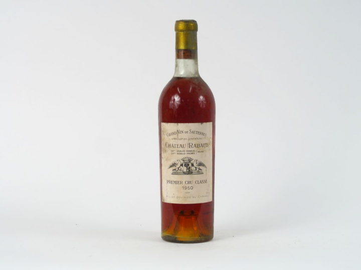 1 BOUTEILLE CHÂTEAU RABAUD 1er CC SAUTERNES - 1950 - BG/BS