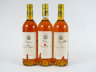 Vente aux enchères 3 BOUTEILLES CHÂTEAU RAYNE VIGNEAU 1er CC SAUTERNES - 1990 - EA