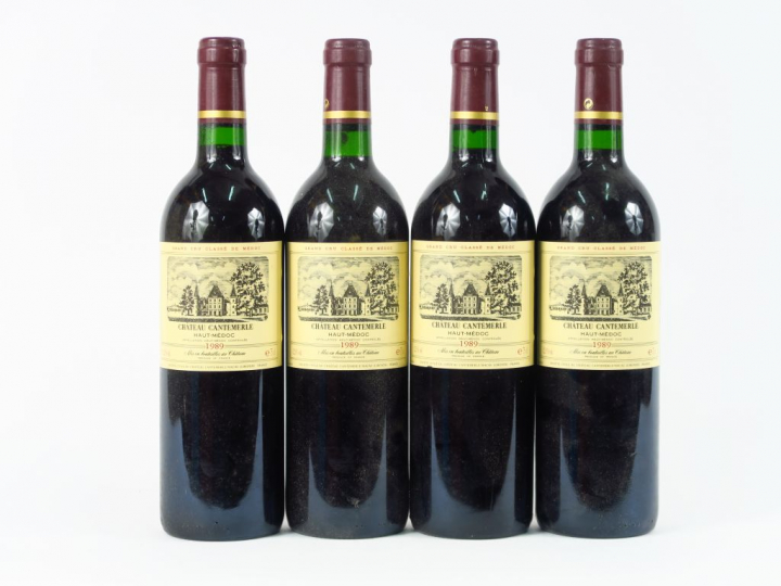 4 BOUTEILLES CHÂTEAU CANTERMERLE GCC HAUT MEDOC - 1989