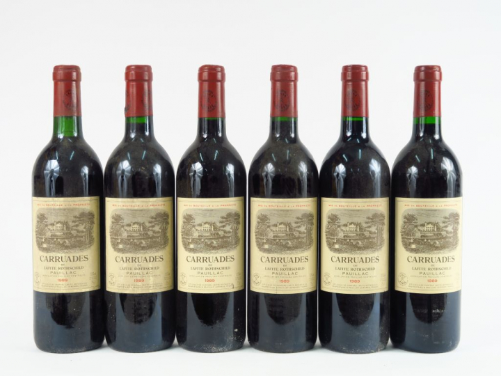 6 BOUTEILLES CARRRUADES DE LAFITE ROTHSCHILD PAUILLAC - 1989 - 1 BG/ET