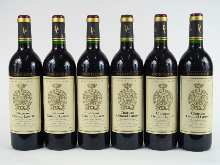 6 BOUTEILLES CHÂTEAU GRUAUD LAROSE GCC ST JULIEN - 1990