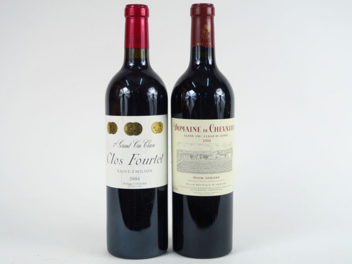 2 BOUTEILLES de 2004 : 1 CLOS FOURTET 1er GCC ST EMILION - 1 DOMAINE D