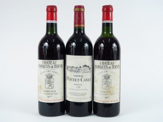 Vente aux enchères 3 BOUTEILLES : 1 CHÂTEAU PONTET CANET GCC PAUILLAC 1996 - 2 CHÂTEAU MA