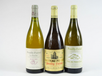Vente aux enchères 3 BOUTEILLES POUILLY FUISSE : 1 CHÂTEAU FUISSE 'VIEILLES VIGNES' 1988 