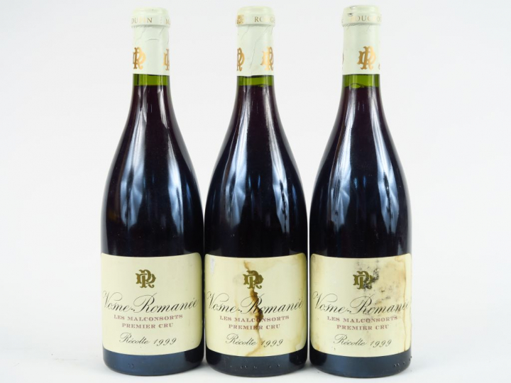 3 BOUTEILLES VOSNE ROMANEE 1er CRU 'LES MALCONSORTS' ROUGEOT DUPIN - 1