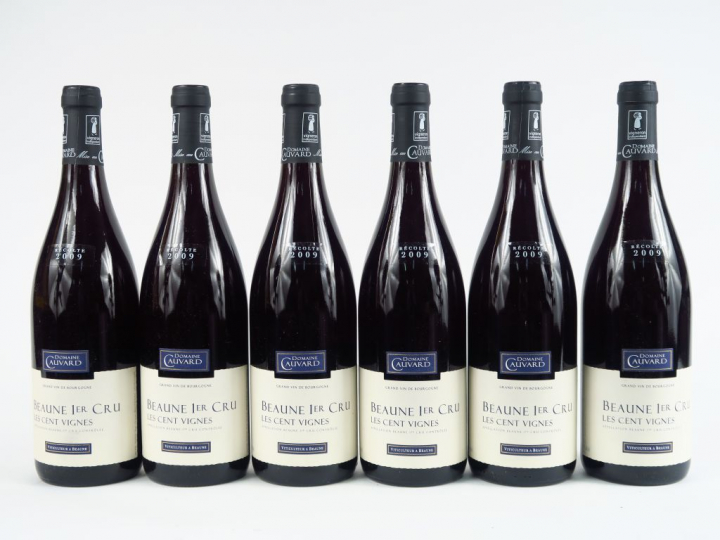 6 BOUTEILLES BEAUNE 1er CRU 'LES CENT VIGNES' DOMAINE CAUVARD - 2009