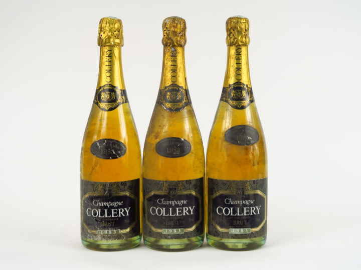 3 BOUTEILLES CHAMPAGNE COLLERY - 1983