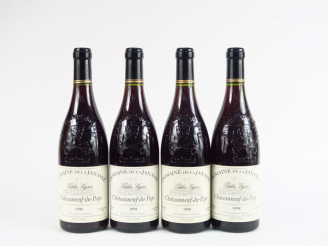Vente aux enchères 4 BOUTEILLES CHATEAUNEUF DU PAPE 'VIEILLES VIGNES' DOMAINE DE LA JANAS