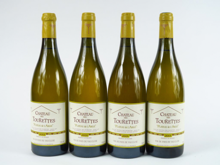 4 BOUTEILLES CHÂTEAU DES TOURETTES 'PLATEAU DE L'AIGLE' VAUCLUSE GUFFE