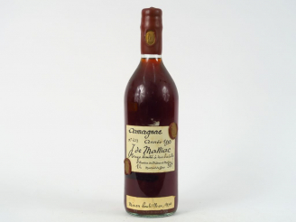 Vente aux enchères 1 BOUTEILLE (1 L) ARMAGNAC J. DE MALLIAC - 1893 - MISE : 1976/Tirage l