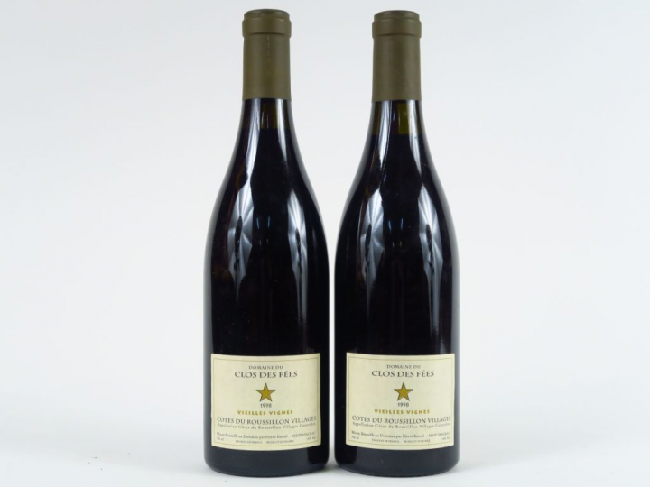 2 BOUTEILLES CLOS DES FEES V.V. CÔTES DU ROUSSILLON - 1998