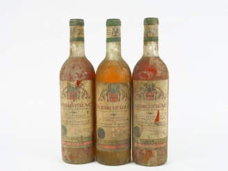 Vente aux enchères 3 TRES VIEILLES BOUTEILLES BERGERAC - 2 BG/1 HEP/BS