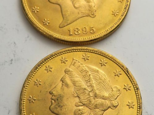 2 pièces de 20 Dollars or 1895. Frais acheteur 5 % TTC