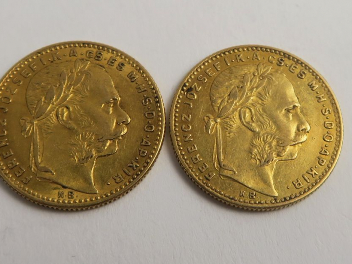 2 pièces Magyar François Joseph or. Frais acheteur 5 % TTC